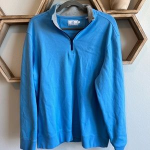 NEW southern tide cruiser mens large blue half zip pullover